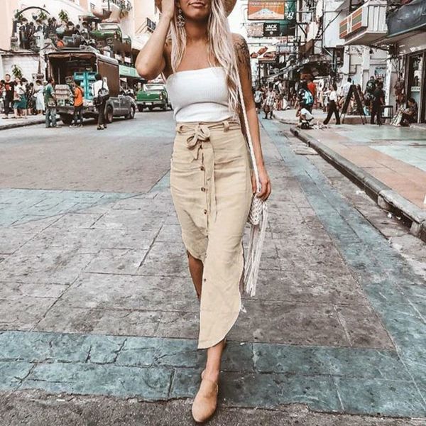 high fashion women summer skirts high waist solid button midi skirts bow belt tie feminino beach skirts 2019 new, Black
high fashion women summer skirts high waist solid button midi skirts bow belt tie feminino beach skirts 2019 new, Black