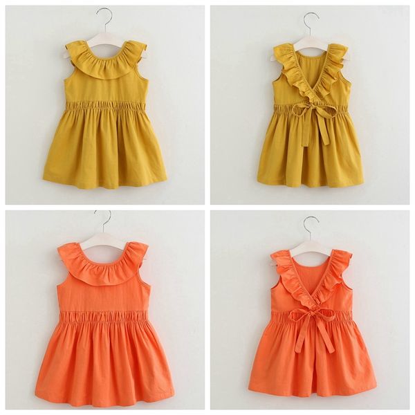 ins girls dresses solid colors princess dress ruffled backless girls dresses sleeveless children clothes summer kids clothing 2 color dw2948, Red;yellow
ins girls dresses solid colors princess dress ruffled backless girls dresses sleeveless children clothes summer kids clothing 2 color dw2948, Red;yellow