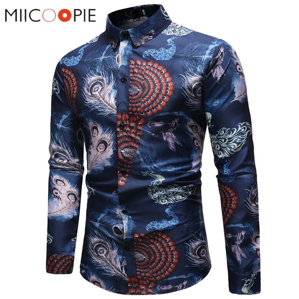 retro men's long sleeve shirt fashion peacock feather printed floral shirts men dress business formal slim fit camisa masculina, White;black
retro men's long sleeve shirt fashion peacock feather printed floral shirts men dress business formal slim fit camisa masculina, White;black