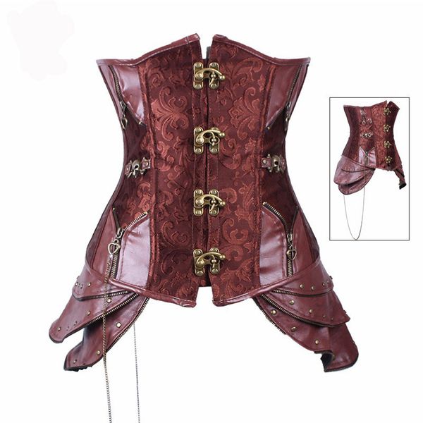 jececer brown steampunk gothic corsets and bustiers women slimming steel boned korseleather corselet underbust corsage, Black;white
jececer brown steampunk gothic corsets and bustiers women slimming steel boned korseleather corselet underbust corsage, Black;white