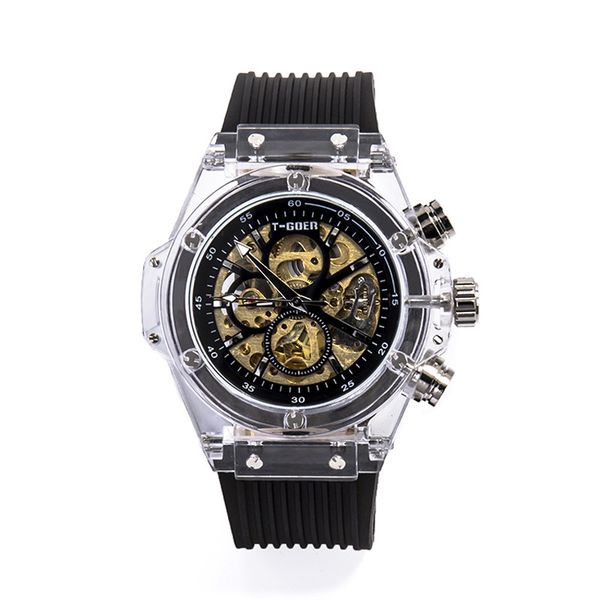 net red fashion transparent automatic hollow calendar men and women students waterproof couple mechanical watch, Slivery;brown
net red fashion transparent automatic hollow calendar men and women students waterproof couple mechanical watch, Slivery;brown