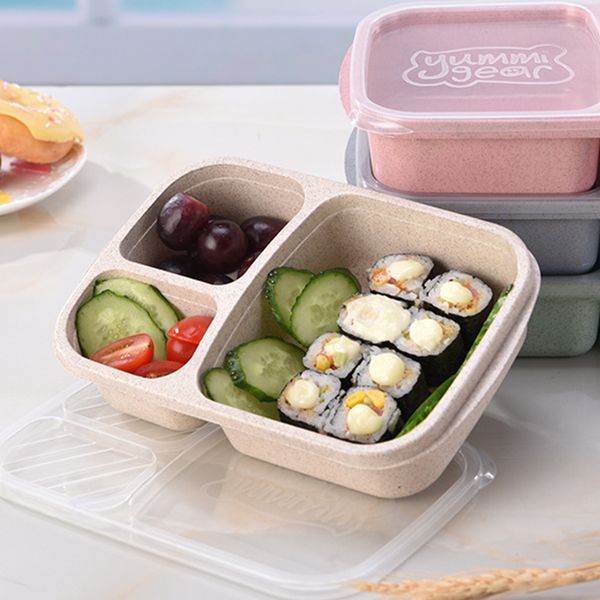 lunch wheat straw lunchbox 3 grids with lid food box biodegradable storage container lunch bento boxes dinnerware set
lunch wheat straw lunchbox 3 grids with lid food box biodegradable storage container lunch bento boxes dinnerware set