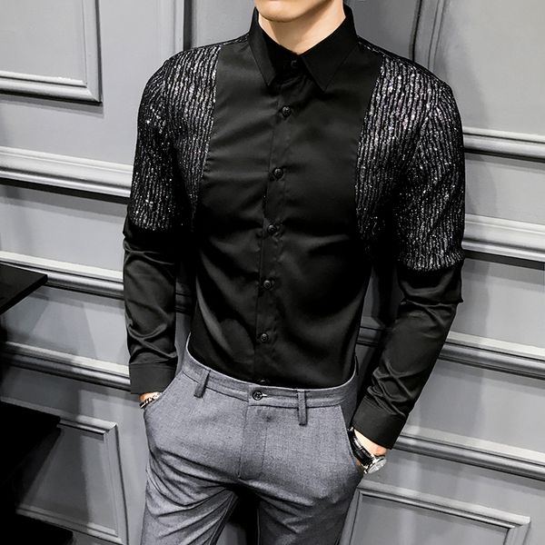 gzdeerax long sleeve mens shirts luxury splicing design casual white black male shirts fashion slim fit party mens dress
gzdeerax long sleeve mens shirts luxury splicing design casual white black male shirts fashion slim fit party mens dress