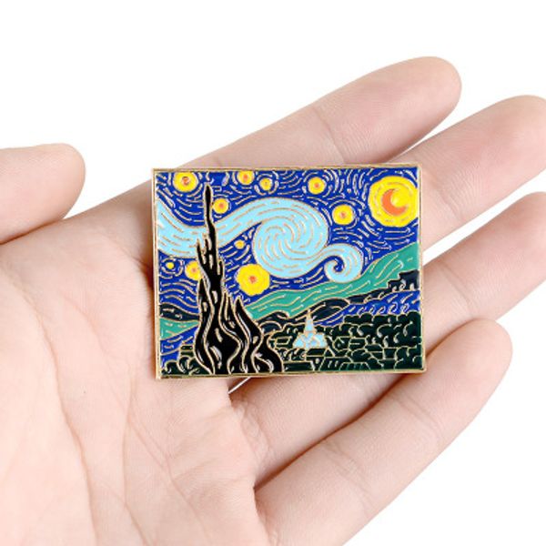 10pcs свободная перевозка груза 1.3inch * 1.7inch ван гог картина маслом звездное небо, луна ночь мультфильм версия брошь контактный рождест, Black
10pcs свободная перевозка груза 1.3inch * 1.7inch ван гог картина маслом звездное небо, луна ночь мультфильм версия брошь контактный рождест, Black