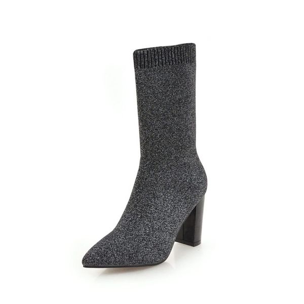 kalenmos women boots block high heel slip on mid calf boots pionted toe stretch office women autumn winter shoe size 34-43, Black
kalenmos women boots block high heel slip on mid calf boots pionted toe stretch office women autumn winter shoe size 34-43, Black
