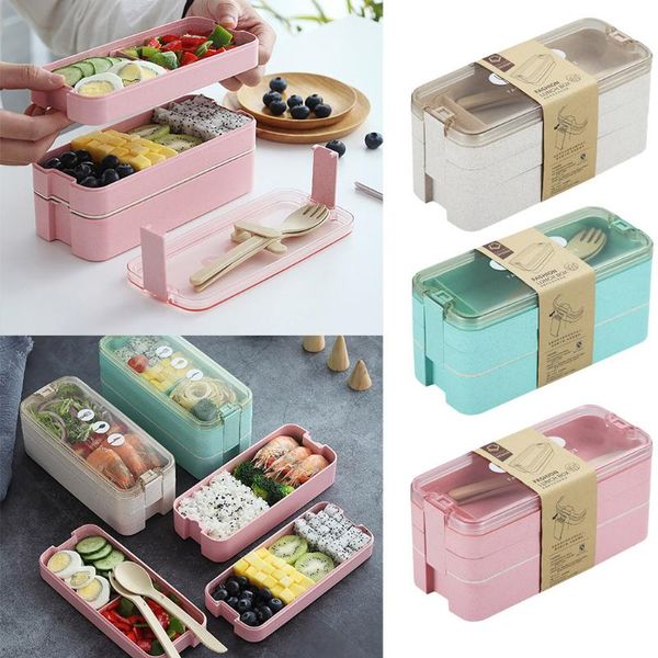 3-layer portable wheat straw lunch box storage case container dinnerware microwave bento box for student school office z1
3-layer portable wheat straw lunch box storage case container dinnerware microwave bento box for student school office z1