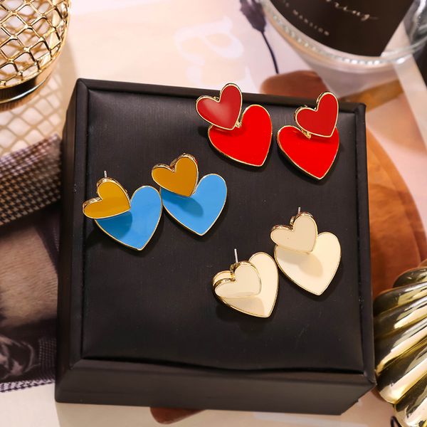 korean red blue enamel heart drop earrings for women fashion night club earings femme brincos, Silver
korean red blue enamel heart drop earrings for women fashion night club earings femme brincos, Silver