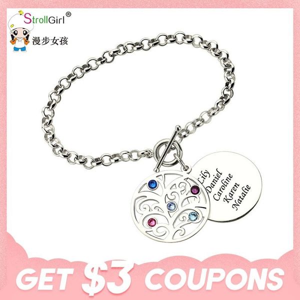 strollgirl personalized 925 sterling silver family tree birthstone bracelets customized engrave name tree of life women jewelry, Black
strollgirl personalized 925 sterling silver family tree birthstone bracelets customized engrave name tree of life women jewelry, Black