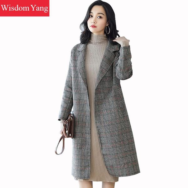 winter coat coffee plaid turndown xlong sheep wool coats women office bodycon elegant woolen overcoat abrigos mujer invierno, Black
winter coat coffee plaid turndown xlong sheep wool coats women office bodycon elegant woolen overcoat abrigos mujer invierno, Black