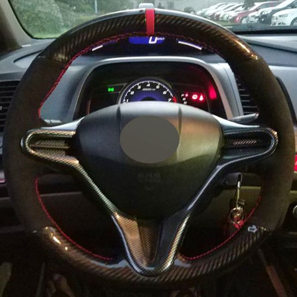 black carbon fiber suede diy car steering wheel cover for honda civic civic 8 2006-2009 old civic 2004-2011 (3-spoke)
black carbon fiber suede diy car steering wheel cover for honda civic civic 8 2006-2009 old civic 2004-2011 (3-spoke)