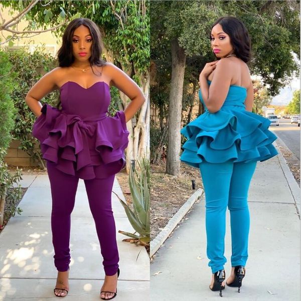 2020 black girls purple prom dresses jumpsuit plus size strapless tiered ruffles evening gowns ankle length party formal dress
2020 black girls purple prom dresses jumpsuit plus size strapless tiered ruffles evening gowns ankle length party formal dress
