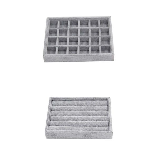 2pcs durable 24 grid velvet wooden jewelry tray organizer for earrings rings, Black;white
2pcs durable 24 grid velvet wooden jewelry tray organizer for earrings rings, Black;white