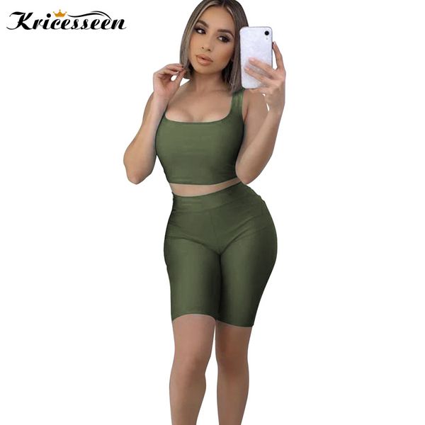 kricesseen solid two pieces shorts set 2020 new women sleeveless and high waist shorts suits sportwear matching set, White
kricesseen solid two pieces shorts set 2020 new women sleeveless and high waist shorts suits sportwear matching set, White