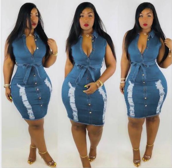 women designer washed jean dresses v-neck skinny sleeveless dress fashion club holes dresses womens clothes, Black;gray
women designer washed jean dresses v-neck skinny sleeveless dress fashion club holes dresses womens clothes, Black;gray