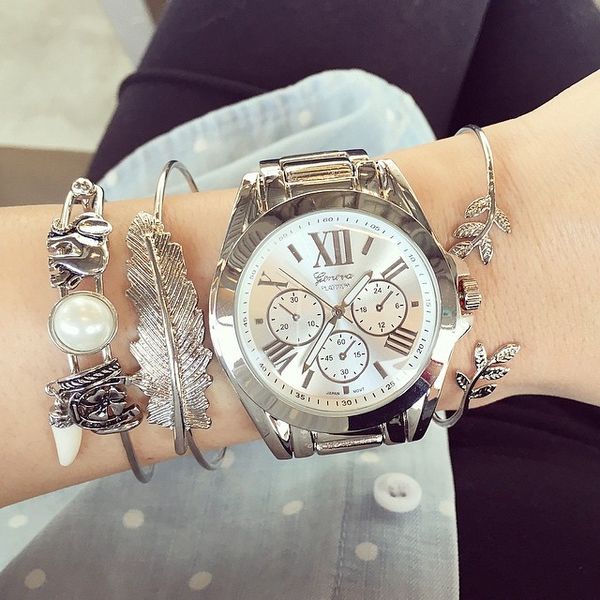 206 roman numerals oversized bracelet watch,beautiful look classic metal watch japan movet women quartz geneva watch cj191217, Slivery;brown
206 roman numerals oversized bracelet watch,beautiful look classic metal watch japan movet women quartz geneva watch cj191217, Slivery;brown