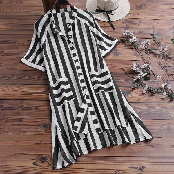 boho blouse women vintage short sleeves striped and blouses summer casual women button down linen shirt blusas plus size, White
boho blouse women vintage short sleeves striped and blouses summer casual women button down linen shirt blusas plus size, White