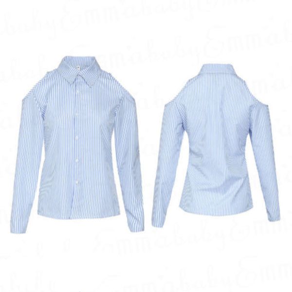 women's checkered plaid blouse cold shoulder long sleeve button down shirt blouces, White
women's checkered plaid blouse cold shoulder long sleeve button down shirt blouces, White