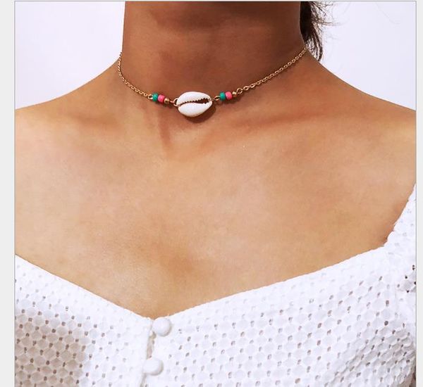 jewelry simple ethnic style shell necklace hand-made necklace with colored rice beads, Silver
jewelry simple ethnic style shell necklace hand-made necklace with colored rice beads, Silver
