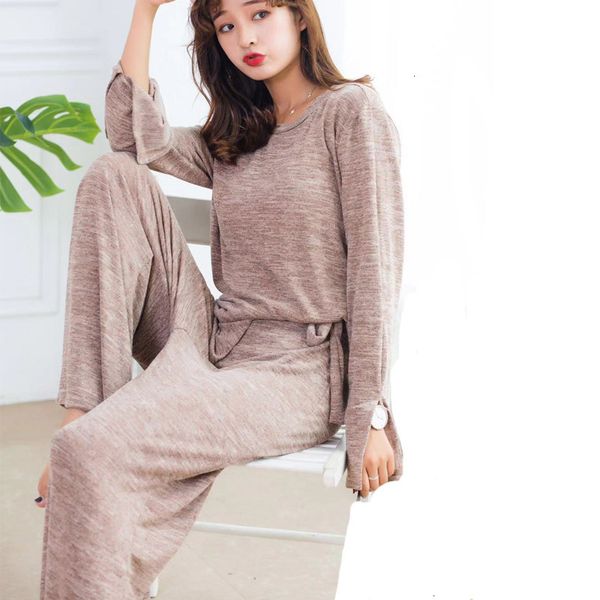 two piece set tracksuit women 2019 autumn winter long-sleeved t shirt+pants 2 pieces set home suits knitted cotton loose pajamas, White
two piece set tracksuit women 2019 autumn winter long-sleeved t shirt+pants 2 pieces set home suits knitted cotton loose pajamas, White