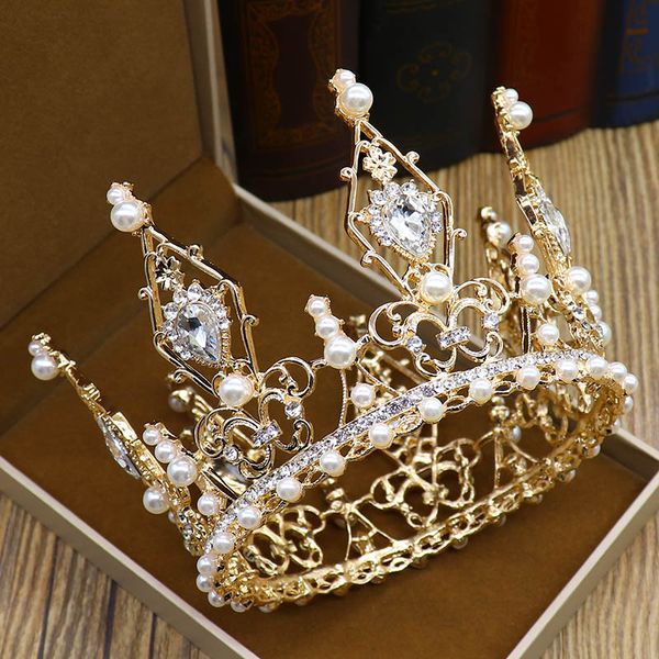 neefuwofu gold silver wedding hair accessories baroque crystal tiaras crowns for women pearl handmade bridal round crowns hair, Golden;white
neefuwofu gold silver wedding hair accessories baroque crystal tiaras crowns for women pearl handmade bridal round crowns hair, Golden;white