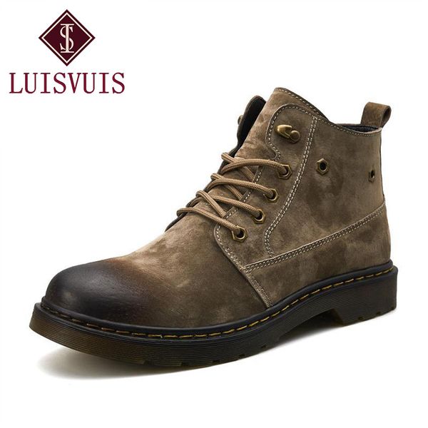 luisvuis men real leather ankle boots lace up work shoes men british style flats short boots classic mens footwear size 39-44, Black
luisvuis men real leather ankle boots lace up work shoes men british style flats short boots classic mens footwear size 39-44, Black