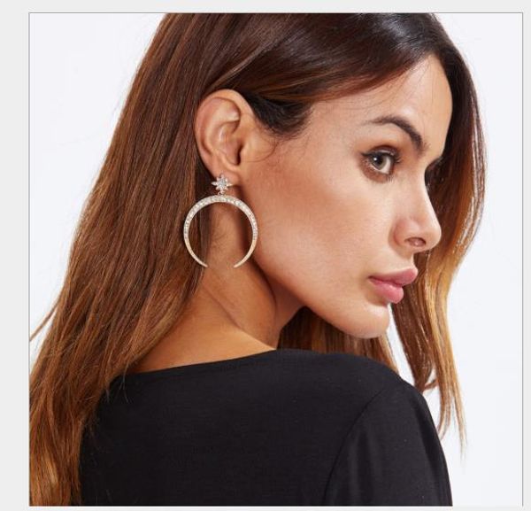 popular jewelry mini star ear nail with big crescent insert drill girl ear jewelry, Golden;silver
popular jewelry mini star ear nail with big crescent insert drill girl ear jewelry, Golden;silver