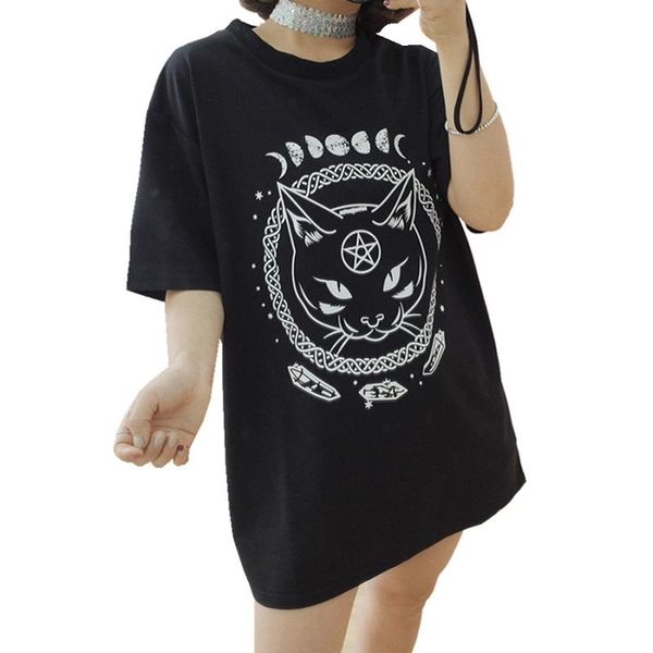 gothic moon phase witchcraft cat printed female harajuku t -shirt short sleeve women loose summer t shirt quality, White
gothic moon phase witchcraft cat printed female harajuku t -shirt short sleeve women loose summer t shirt quality, White