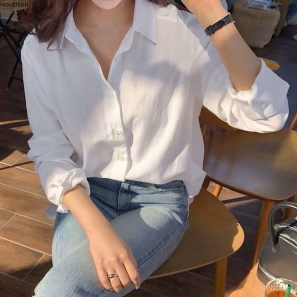 houthion women's shirt blouse spring chiffon loose long sleeve summer new korean temperament shirt blouse breasted, White
houthion women's shirt blouse spring chiffon loose long sleeve summer new korean temperament shirt blouse breasted, White