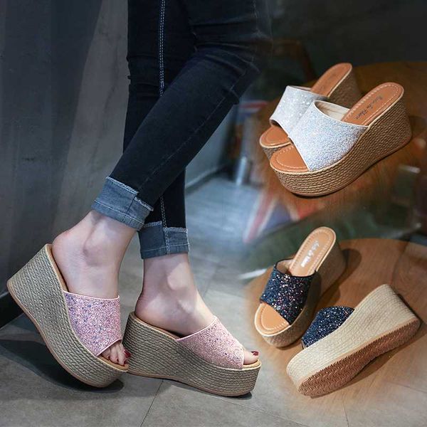 new summer women crystal slippers platform soft bling female candy color super high heels indoor ladies slides beach shoes, Black
new summer women crystal slippers platform soft bling female candy color super high heels indoor ladies slides beach shoes, Black