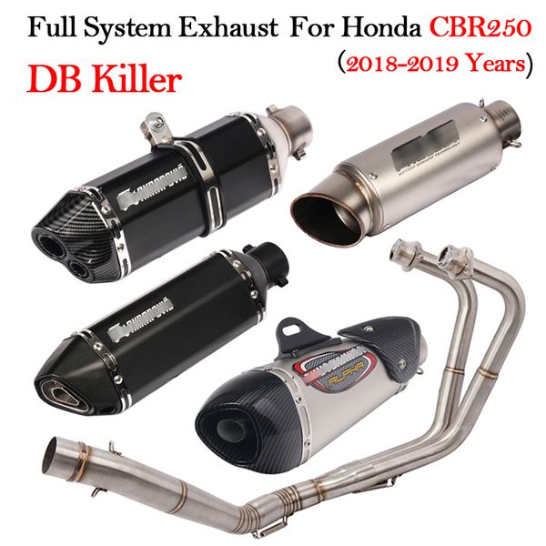 full system motorcycle modified exhaust for cbr250 cbr205r 2018 2019 muffler db killer with front middle link pipe slip on
full system motorcycle modified exhaust for cbr250 cbr205r 2018 2019 muffler db killer with front middle link pipe slip on
