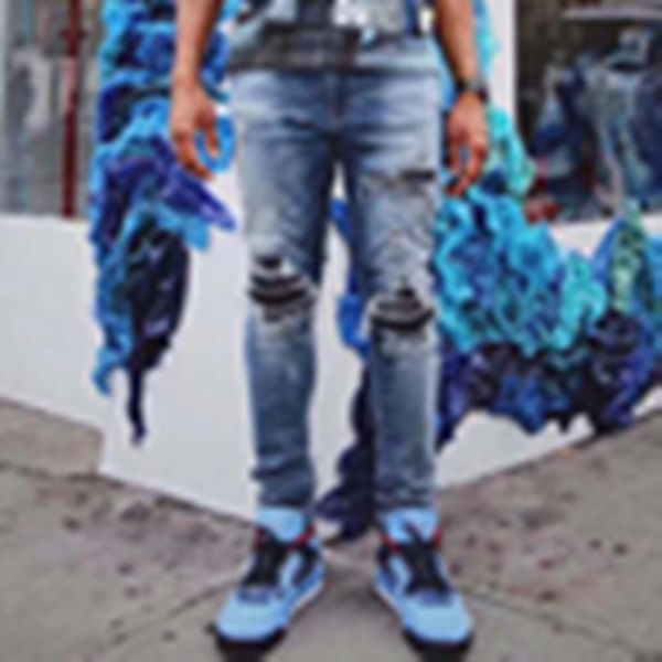 new arrivals mens designer jeans leather stripe style hole patch jeans fashion mens slim moto biker causal denim pants hip hop jeans us size, Blue
new arrivals mens designer jeans leather stripe style hole patch jeans fashion mens slim moto biker causal denim pants hip hop jeans us size, Blue