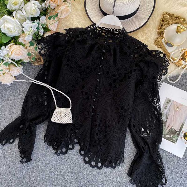 lmcavasun design lace patch autumn spring 2020 new blouse stand collar puff long sleeve blusas ruffle button hollow out shirt, White
lmcavasun design lace patch autumn spring 2020 new blouse stand collar puff long sleeve blusas ruffle button hollow out shirt, White