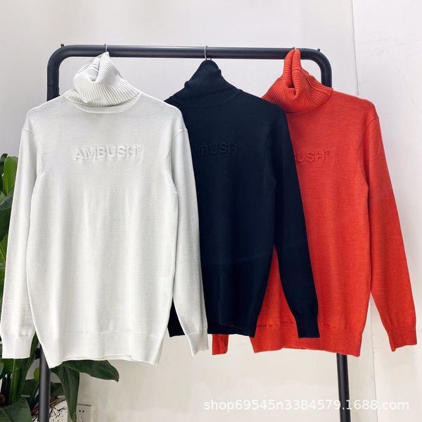 ambush mens designer street ambush embossed letter turtleneck sweater base sweater for men and women couples turtleneck, White;black
ambush mens designer street ambush embossed letter turtleneck sweater base sweater for men and women couples turtleneck, White;black