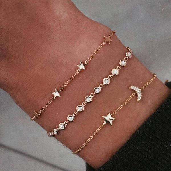 3pcs/set fashion simple star moon combination women charm party wedding bracelet jewelry accessories wholesale #4j12, Black
3pcs/set fashion simple star moon combination women charm party wedding bracelet jewelry accessories wholesale #4j12, Black