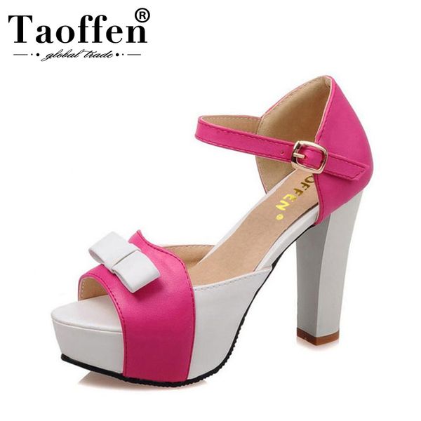 taoffen women high heel sandals fashion bowtie open toe platform shoes wmoan thick heeled ladies footwear size 34-43 pa00769 y200323, Black
taoffen women high heel sandals fashion bowtie open toe platform shoes wmoan thick heeled ladies footwear size 34-43 pa00769 y200323, Black