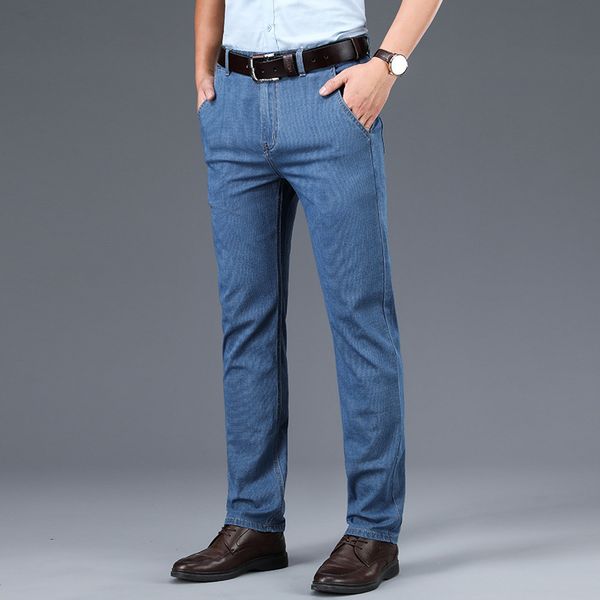 spring summer fashion men jeans simple elastic vintage casual business trousers father classical smart straight jeans men pants, Blue
spring summer fashion men jeans simple elastic vintage casual business trousers father classical smart straight jeans men pants, Blue