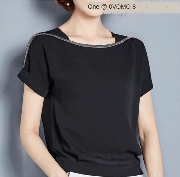 short-sleeved women's summer shoulder t- loose all-match black t- shirt large size summer clothes small shirt, White 
short-sleeved women's summer shoulder t- loose all-match black t- shirt large size summer clothes small shirt, White