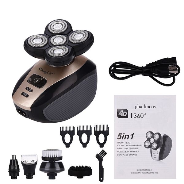 5 in 1 rechargeable electric shaver five floating heads razors hair clipper nose ear hair trimmer men facial cleaning brush
5 in 1 rechargeable electric shaver five floating heads razors hair clipper nose ear hair trimmer men facial cleaning brush