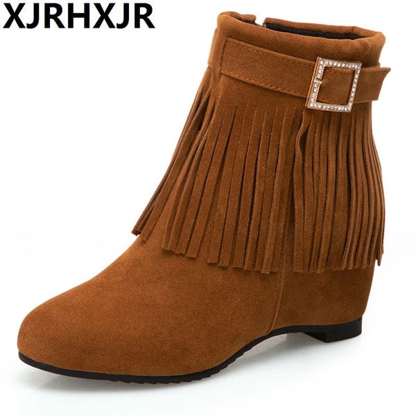 xjrhxjr fashion autumn winter shoes woman tassel buckle ankle boots for women faux suede round toe shoes black height increase
xjrhxjr fashion autumn winter shoes woman tassel buckle ankle boots for women faux suede round toe shoes black height increase