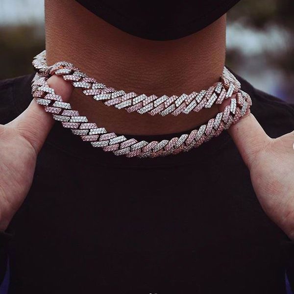 high-quality hip hop heavy iced out bling white pink cz miami cuban chain choker necklaces for women mens fashion party jewelry, Golden;silver
high-quality hip hop heavy iced out bling white pink cz miami cuban chain choker necklaces for women mens fashion party jewelry, Golden;silver