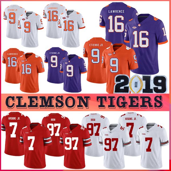 Clemson Tigers 16 Trevor Lawrence 9 Travis Etienne Jr. 7 Dwayne Haskins Jr 97 Nick Bosa Ohio State Buckeyes American College Football Jersey
Clemson Tigers 16 Trevor Lawrence 9 Travis Etienne Jr. 7 Dwayne Haskins Jr 97 Nick Bosa Ohio State Buckeyes American College Football Jersey