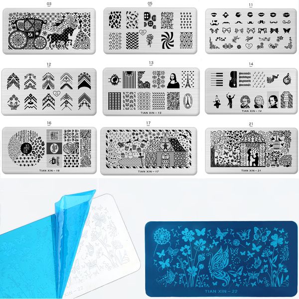 1 pcs nail art stamp 24 styles stamping image plate 6*12cm stainless steel nail template manicure stencil tools, White
1 pcs nail art stamp 24 styles stamping image plate 6*12cm stainless steel nail template manicure stencil tools, White