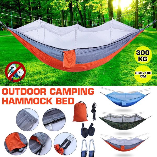 camp furniture single double camping hammock with mosquito bug net portable outdoor tent parachute sleeping bed
camp furniture single double camping hammock with mosquito bug net portable outdoor tent parachute sleeping bed