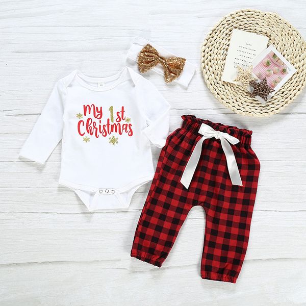 newborn clothes infant baby girl christmas letter romper plaid pants hairband outfits 3pcs set ubranka dla niemowlat ropa niña, White
newborn clothes infant baby girl christmas letter romper plaid pants hairband outfits 3pcs set ubranka dla niemowlat ropa niña, White