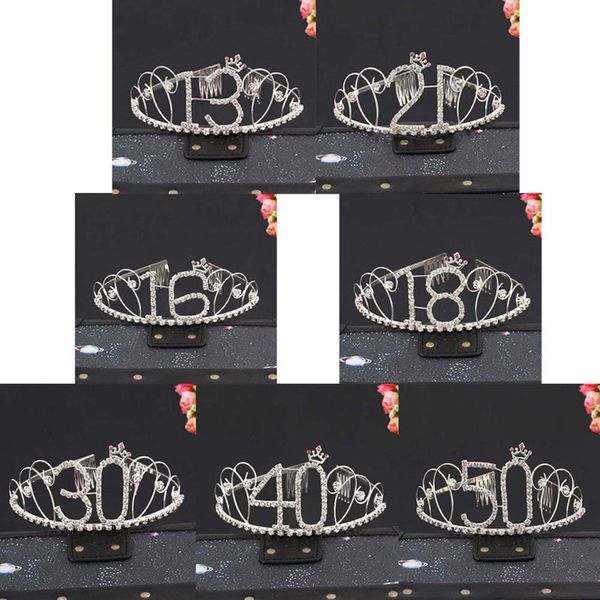 13/16/18/21/30/40/50th silver rhinestone tiara crown headband anniversary birthday bride tiara wedding party hair accessories
13/16/18/21/30/40/50th silver rhinestone tiara crown headband anniversary birthday bride tiara wedding party hair accessories