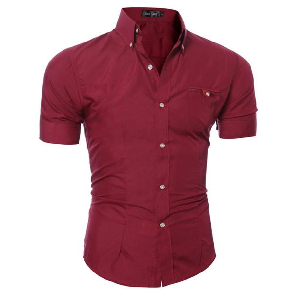 summer mens slim fit shirts short sleeve business formal shirts solid single breasted homme, White;black
summer mens slim fit shirts short sleeve business formal shirts solid single breasted homme, White;black