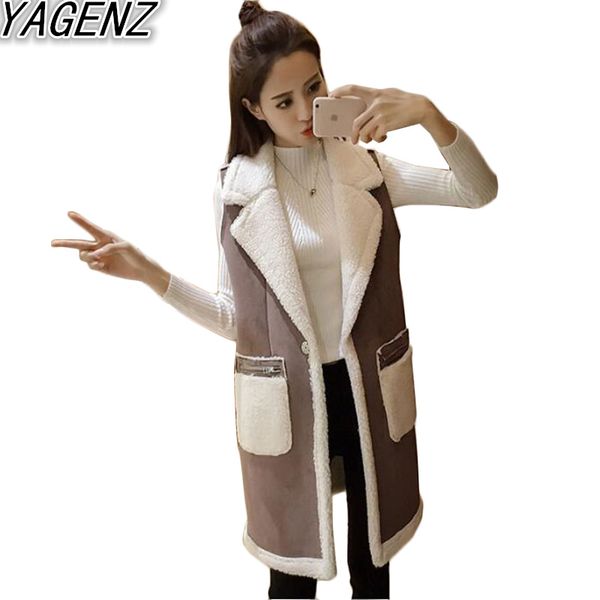 women's vests yagenz winter autumn long women waistcoat 2021 suede jacket lambskin lapel vest female casual sleeveless outwear, Black;white
women's vests yagenz winter autumn long women waistcoat 2021 suede jacket lambskin lapel vest female casual sleeveless outwear, Black;white