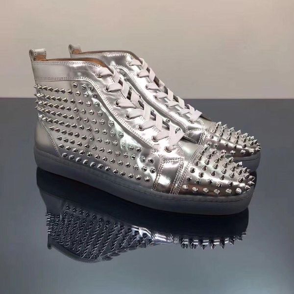 sliver patent leather with spikes sneaker shoes famous red bottom high women,men selling casual walking with box,eu35-46, Black
sliver patent leather with spikes sneaker shoes famous red bottom high women,men selling casual walking with box,eu35-46, Black