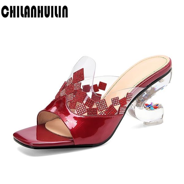 wedge high heel women slippers transparent crystal summer women sandals peep toe woman party dress shoes red yellow slides, Black
wedge high heel women slippers transparent crystal summer women sandals peep toe woman party dress shoes red yellow slides, Black