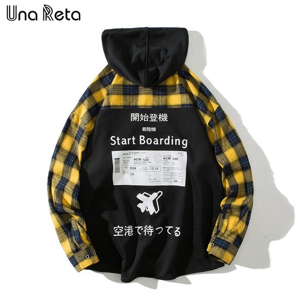 una reta men's shirt autumn new brand hip-hop men hooded shirt streetwear lattice long sleeve single-breasted casual shirts, White;black
una reta men's shirt autumn new brand hip-hop men hooded shirt streetwear lattice long sleeve single-breasted casual shirts, White;black